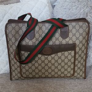 GUCCI GG Canvas Web Sherry Line Tote Bag.. Authentic!!